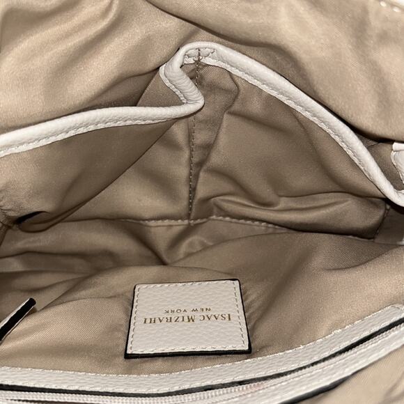 Isaac Mizrahi whit with black stripe clutch - Picture 10 of 13